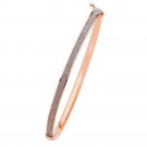 14K Red Rose Gold Beautiful Design Fancy Hollow Light Sparkling Ladies Bangle