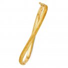 14K Yellow Gold Beautiful Design Fancy Hollow Light Twisted Ladies Bangle