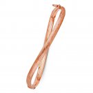 14K Red Rose Gold Beautiful Design Fancy Hollow Light Twisted Ladies Bangle