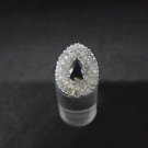 14k White Gold Natural Genuine Pear Shape Sapphire w/ DIamonds Engagement Ring 7
