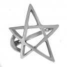 925 Sterling Silver Women's Designer Hipster Pentagram Star Polished Band Ring