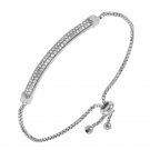 925 Sterling Silver Italian Fancy Elegant Tennis Chain Charm Bracelet
