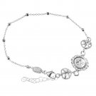 925 Sterling Silver Italian Fancy Vintage Laser Cut Angel Tennis Charm Bracelet