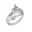 925 Sterling Silver Women's Designer Swimming Dolphin Highly Polished Band Ring