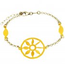 925 Sterling Silver Italian Fancy Vintage Laser Cut Love the Sun Charm Bracelet