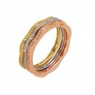 925 Sterling Silver Designer Women's Cz Multi Tone Stacking Endless Journey Ring