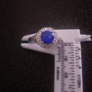 925 Sterling Silver Cubic Zirconia Blue Princess Diana Engagement Ring Size 7