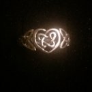 925 Sterling Silver Celtic Heart Shaped Endless Twisted Pagan Love Knot Ring - 8