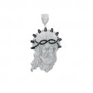 925 Sterling Silver Micro Pave Cubic Zirconia Jesus of Nazareth Charm Pendant