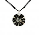 925 Sterling Silver Spider Web Shell with Cord Charm Pendant Necklace