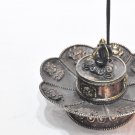 Tibetan Copper Lotus Shape Incense Burner & Candle Holder with Vajra