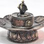 Tibetan Copper Lotus Shape Incense Burner & Candle Holder with Vajra