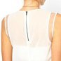 New women's fashion Solid glass yarn splicing level through chiffon sleeveless blouse shirt