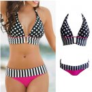 New Women's Sexy Stripe Dotted Bikini Push-up Swimwear Vintage Beachwear swimsuit
