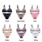 Women's Sexy lace gauze embroidery Ultra-thin Push up Bra Brief Panties Sets plus size sleepwear