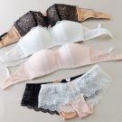 3 Colors Women's Sexy Push up tube top wireless thin cup Bra Brief Sets 32 34 36 38 A B C