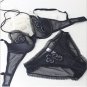 Women's lingerie push up bra set Black underwear 32 34 36 38BC