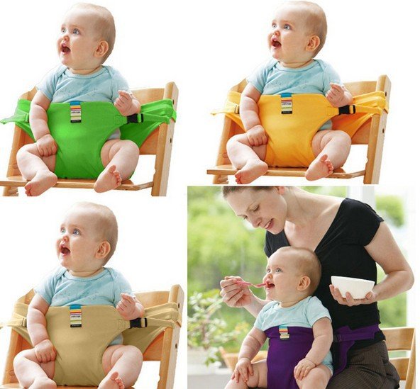 Portable Seat Dining Lunch Chair Seat Safety Belt Stretch Wrap Feeding Chair belt