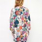 Women's Floral 3/4 sleeve chiffon blouse kimono cardigan swimwear bikini cover up s-3xl