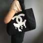 Unisex black shopping bag simple bag shoulder bag file bag big bag