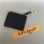 Mini Leather zip coin pocket in navy blue monocommeca Free shipping