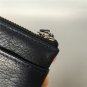 Mini Leather zip coin pocket in navy blue monocommeca Free shipping
