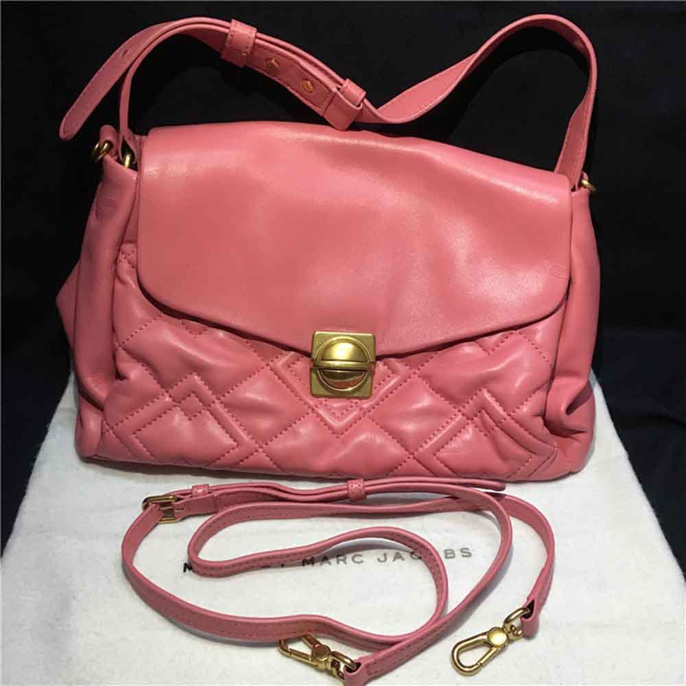 Women's leather handbag shoulder bag cross body bag pink ma rcby mar cjacobs free shippin