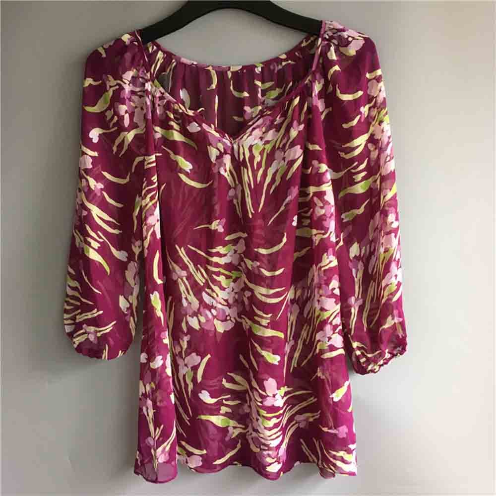 Women's chiffon blouse tops casual dress Free shipping