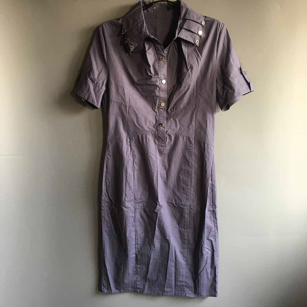 New women's sexy deep-V striped knee-length Karenmillen Pro OL-style dress party clothes Size 4