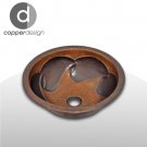 Round Copper Sink With Leaf Design