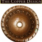 Copper Round Sink with Flower Rope Lip Design