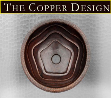 Round Copper Sink With Deep Star Design