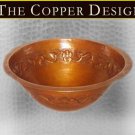 Round Copper Sink With Flower Design