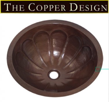 Round Copper Sink With Pumpkin Design