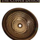 Round Copper Sink With Silver Chess Design
