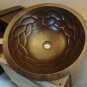 Round Copper Sink With Brain Design