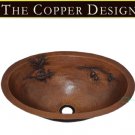 Oval Copper Sink With Branch Design