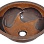 Round Copper Sink With Leaf Design
