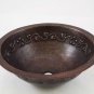 Round Copper Sink With Flower Design