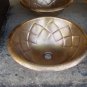 Round Copper Sink With Rhombus Design