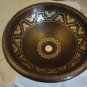 Round Copper Sink With Silver Pyramid Design