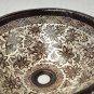 Oval Copper Sink With Silver Flower Design