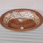 Oval Copper Sink With Silver Triangle Design