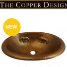 Oval Copper Sink With Bear Design