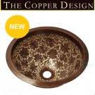 Round Copper Sink With Silver Margarita (daisy) Design