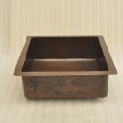 Square Copper Bar & Prep Sink With Straight Sides