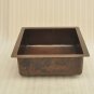 Square Copper Bar & Prep Sink With Straight Sides