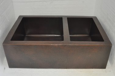 Copper Farmhouse Kitchen Sink 60/40