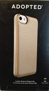 ADOPTED Leather Wrap Case iPhone 5 5s White w/ gold trim (NIB)