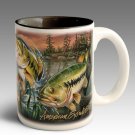 Largemouth Bass Gift 15 Oz Stoneware Coffee Mug with Decorative Box